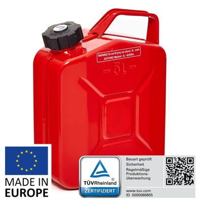 BW® Kraftstoffkanister Metall Benzinkanister 5 Liter mit Schraubverschluss - UN-Zulas
