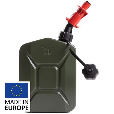 BW® Proper Kraftstoffkanister Metall Benzinkanister 2 Liter mit Ausgießer "Smart" - H