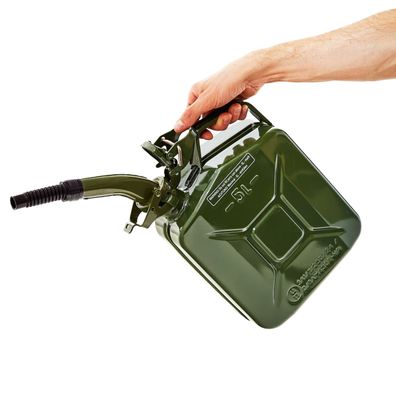BW® Kraftstoffkanister Metall Benzinkanister 5 Liter mit Ausgießer - UN-Zulassung - H