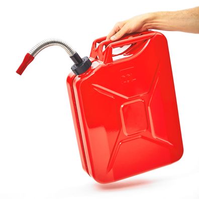 BW® Kraftstoffkanister Metall Benzinkanister 5 Liter mit Schraubverschluss mit Ausgie
