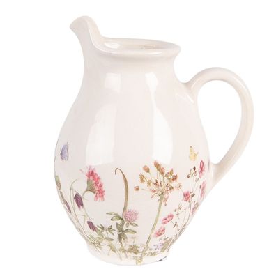 Clayre & Eef Dekorative Kanne 16x12x19 cm Beige Keramik (Gr. 16x12x19 cm)