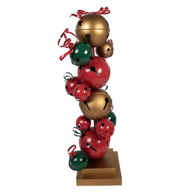 Clayre & Eef Weihnachtsdekorationsfigur 35x35x120 cm Rot Grün Metall