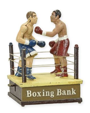 Spardose Boxer Boxen Eisen mechanisch Replikat Retro Design Dekoration