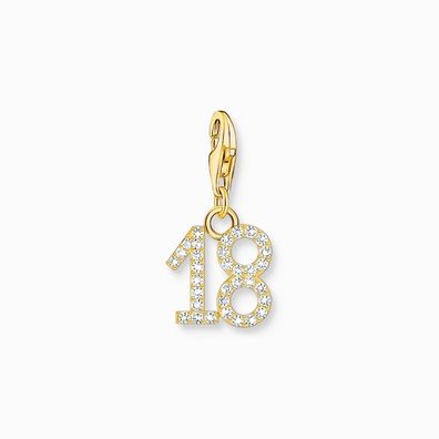 Thomas Sabo - 2139-414-39 - Charm - Damen - 925er Silber gelbvergoldet - Zahl 18