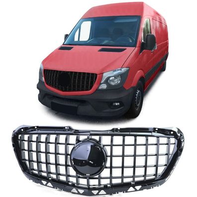 Sport Kühlergrill Schwarz Glanz für Mercedes Sprinter W906 Facelift 2013-2018