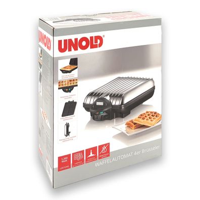 UNOLD 48266 4er Brüsseler Waffeleisen Waffelautomat belgische Waffeln Aluminium