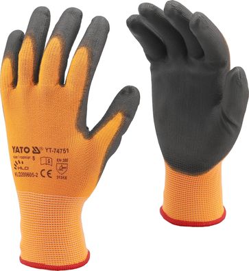 Arbeitshandschuhe, Polyester, PU für Touchscreen