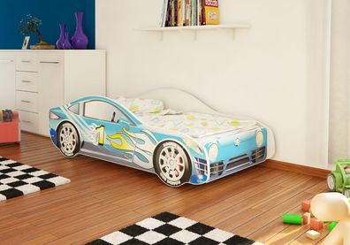Best For Kids Autobett Junior Kinderbett mit Lattenrost & Matratze 70x140 cm Holzbett