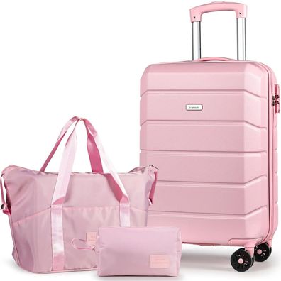 21 Inch Carry-On Hard Shell Suitcase with Lock & Duffel Bag Set