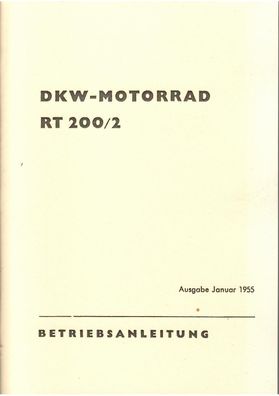 DKW Betriebsanleitung RT 200 / 2, Motorrad, Zweirad, Oldtimer, Klassiker