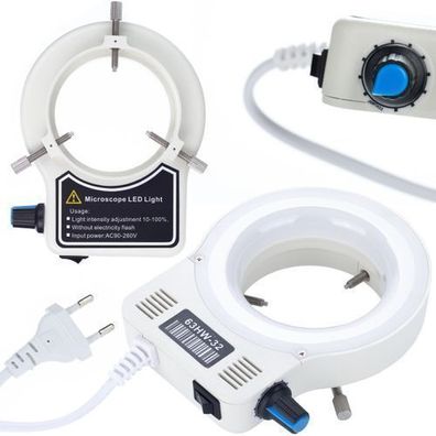 Rosfix LED-Ringlicht Mikroskop 32xLED – Dimmbar Ø60/95 mm | Netzteil