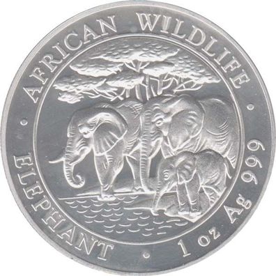 Somalia Republik 2013 - Elefant 1 Oz Silber*