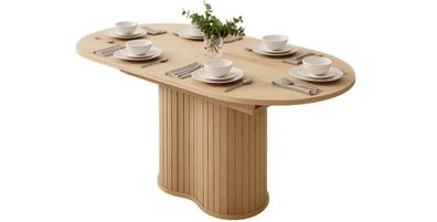 klappbarer Tisch MIZU 180-220 cm Cremona Eiche mit Lamellen