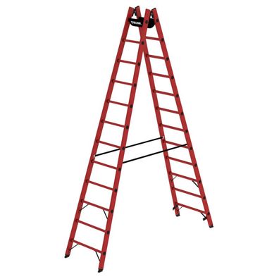 MUNK Vollkunststoff Stehleiter beidseitig begehbar 2x12 Sprossen
