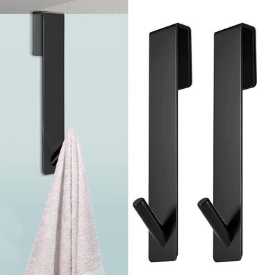 Duschwandhaken Edelstahl schwarz, ohne Bohren mit Gummi Schutz