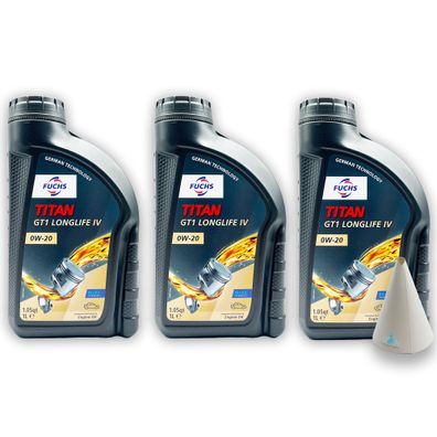 3 L Fuchs Titan Longlife IV 0W-20 | Porsche C20 | VW 508 00/509 00 | Motoröl