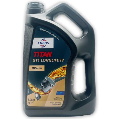 5 L Fuchs Titan Longlife IV 0W-20 | Porsche C20 | VW 508 00/509 00 | Motoröl
