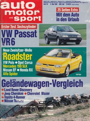 auto motor und sport 10 / 1991, Geländewagen, Roadster, VW Passat VR6, Jaguar,