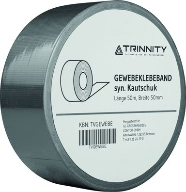 Trinnity Gewebeklebeband grau 50mm x 50m, Kautschuk