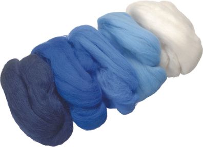 KNORR prandell 212506304 Merino-Wolle Mix weiß, hellblau, mittelblau, königsblau, dun