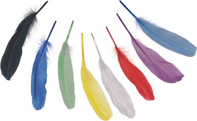 KNORR prandell 216620990 Gänsefedern-Sortiment ca. 20 cm weiß, gelb, rot, hellblau, v