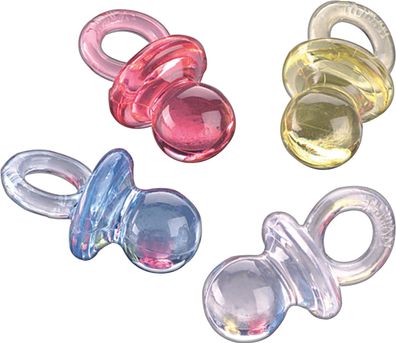 KNORR prandell 216930190 Dekostreu Baby "Schnuller" 1,9 cm transparent weiß, transpar