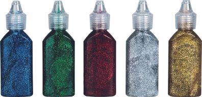 KNORR prandell 218099231 Glitterfarben-Set Glitter Glue "Basic" metallic Glitter in s