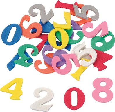 KNORR prandell 218434931 Moosgummi CreaSoft "Zahlen" 2 cm weiß, gelb, orange, rot, ro