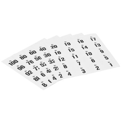 WOLF & Appenzeller 400001 Gewinn-Aufklebenummern 1-100