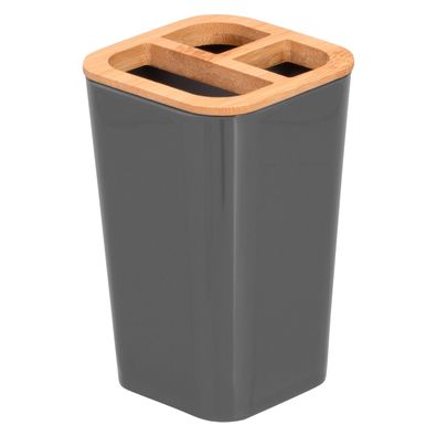 bremermann Zahnbürstenhalter CALVI aus Bambus | Utensilienständer | Mundspülbecher