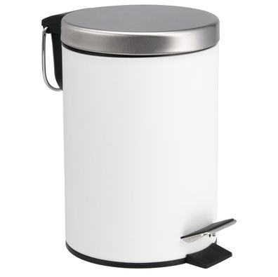 bremermann Treteimer, 3 L, Mülleimer, mit Absenk-Automatik, weiß