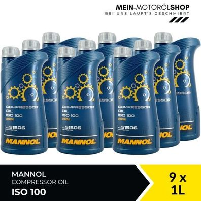 Mannol Compressor Oil ISO 100 9x1 Liter