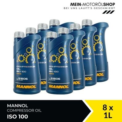 Mannol Compressor Oil ISO 100 8x1 Liter