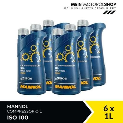 Mannol Compressor Oil ISO 100 6x1 Liter