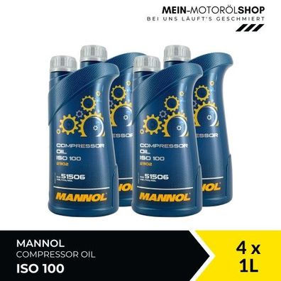 Mannol Compressor Oil ISO 100 4x1 Liter