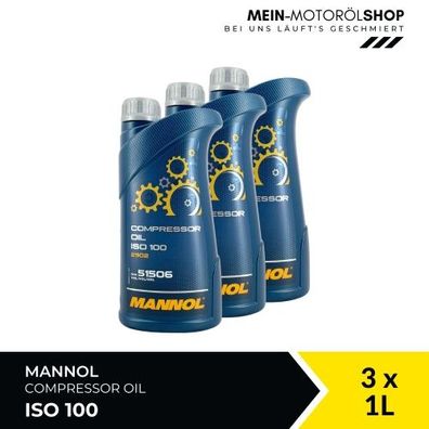 Mannol Compressor Oil ISO 100 3x1 Liter