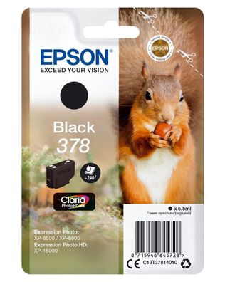 Epson C13T37814010 Epson Tintenpatrone schwarz Claria Photo HD 378 T 3781