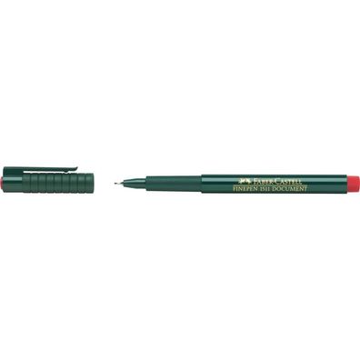 FABER-CASTELL 151121 Feinliner Finepen, 0,4mm, dokumentenecht, rot
