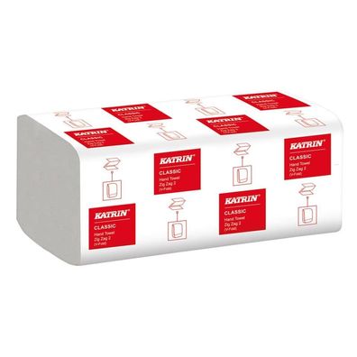 KATRIN® 35588 Falthandtuch Classic - Zick-Zack-Falz, weiß, 4000 Blatt, Recyclingpapie