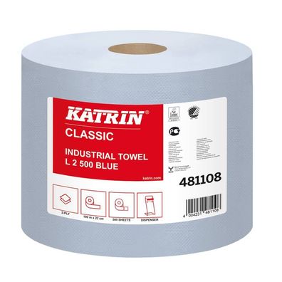 KATRIN® 481108 Wischtuch Classic Industrial L2 blau, 2-lagig, 2 x 190 m