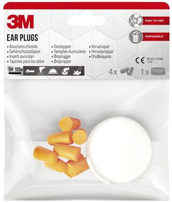 3M 1100C4 Gehörschutzstöpsel - 37 dB, 4 Paar in Box