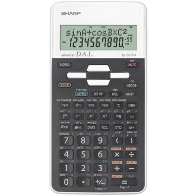 SHARP SH-EL531THWH Schulrechner, 12-stellig, schwarz/weiß