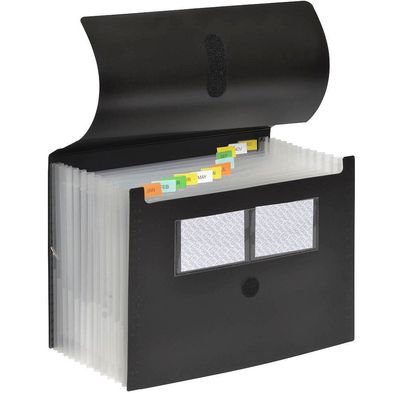FolderSys 70006-30 Fächermappen, Dehnbar, schwarz