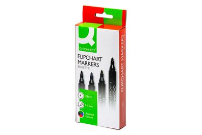 Q-Connect® KF01551 Flipchartmarker - 2 - 3 mm, 4-er Pack