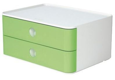 HAN 1120-80 SMART-BOX Allison Schubladenbox - stapelbar, 2 Laden, snow white/lime gre