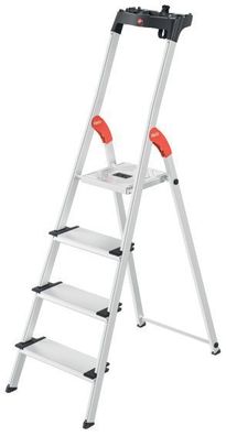 Hailo 8040-407 Alu-Sicherheitsleiter L80 ComfortLine - 4 Stufen