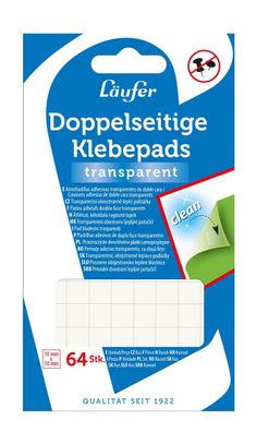 Läufer 99150 Läufer Klebepads, wieder ablösbar, transparent
