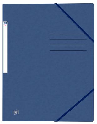 Oxford 400116325 Eckspannmappe TOP FILE+ - A4, 390 g/qm, Karton, Gummizug, dunkelblau
