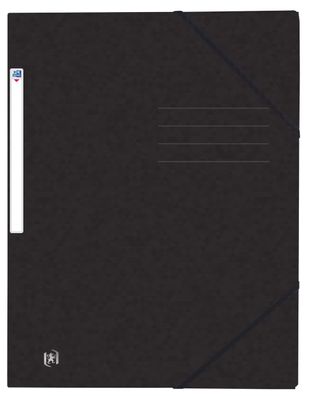Oxford 400116306 Eckspannmappe TOP FILE+ - A4, 390 g/qm, Karton, Gummizug, schwarz