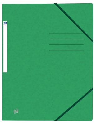 Oxford 400116355 Eckspannmappe TOP FILE+ - A4, 390 g/qm, Karton, Gummizug, grün